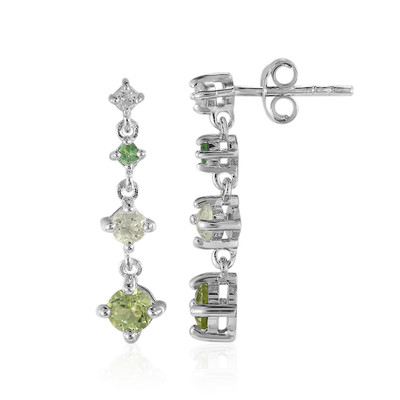 Burmese Peridot Silver Earrings