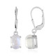 Rainbow Moonstone Silver Earrings