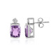 Rose de France Amethyst Silver Earrings