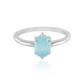 Aqua Chalcedony Silver Ring