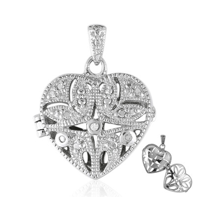 PK (I) Diamond Silver Pendant