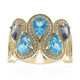 9K Swiss Blue Topaz Gold Ring (Adela Gold)