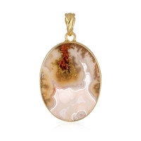 Moss Agate Silver Pendant (Bali Barong)