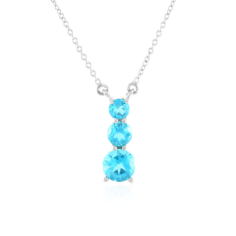 9ct White Gold Diamond And Blue Topaz Cluster Necklace - 1/2ct - D9549 |  F.Hinds Jewellers