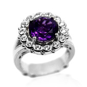 Zambian Amethyst Silver Ring (Dallas Prince Designs)