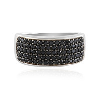 Black Spinel Silver Ring