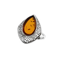 Baltic Amber Silver Ring