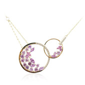 9K Unheated Ceylon Purple Sapphire Gold Necklace