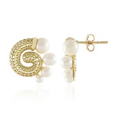 9K White Freshwater Pearl Gold Earrings (Ornaments by de Melo)