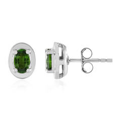 Russian Diopside Silver Earrings