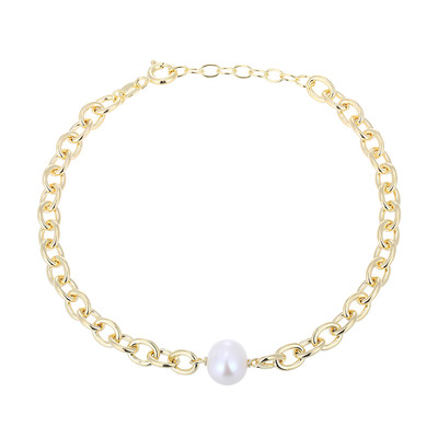 White Freshwater Pearl Silver Bracelet