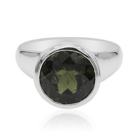 Moldavite Silver Ring