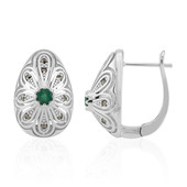 Zambian Emerald Silver Earrings (Annette classic)