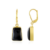 Black Onyx Silver Earrings