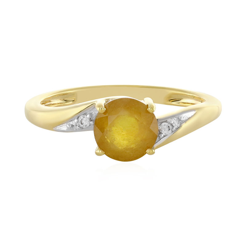 Yellow sapphire ring on sale silver