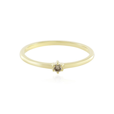 9K I2 Champagne Diamond Gold Ring