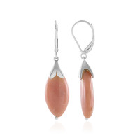 Pink Opal Silver Earrings