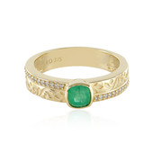 9K Russian Emerald Gold Ring