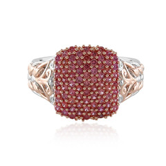 Padparadscha Sapphire Silver Ring (Gems en Vogue)