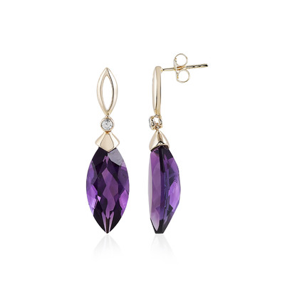 9K Siberian Amethyst Gold Earrings (de Melo)