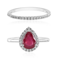 Bemainty Ruby Silver Ring