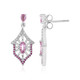 Unheated Ceylon Pink Sapphire Silver Earrings