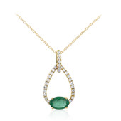 10K AAA Zambian Emerald Gold Necklace