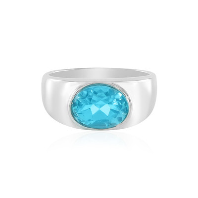 Paraiba Color Topaz Silver Ring