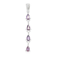 Unheated Ceylon Purple Sapphire Silver Pendant