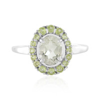 Green Amethyst Silver Ring