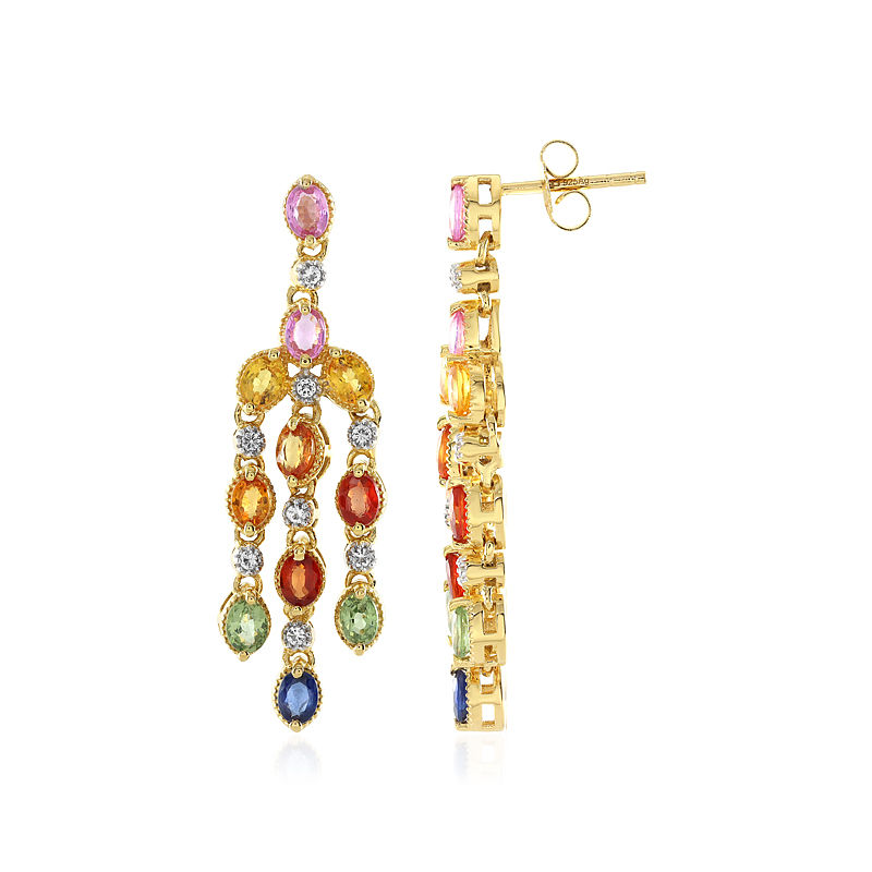 Cross- Linked Golden Chandelier Earrings – Karagiri Global