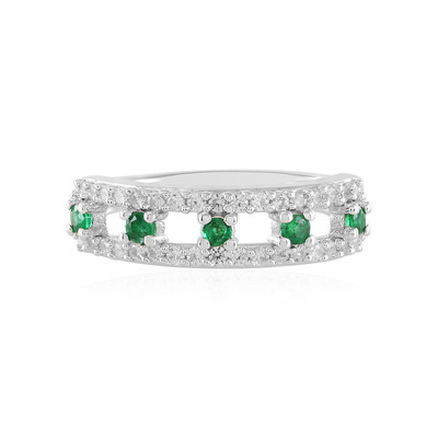 Zambian Emerald Silver Ring