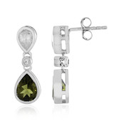 Moldavite Silver Earrings