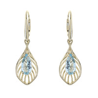 9K Sky Blue Topaz Gold Earrings