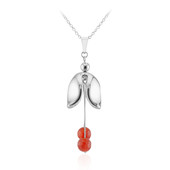 Red Agate Silver Necklace