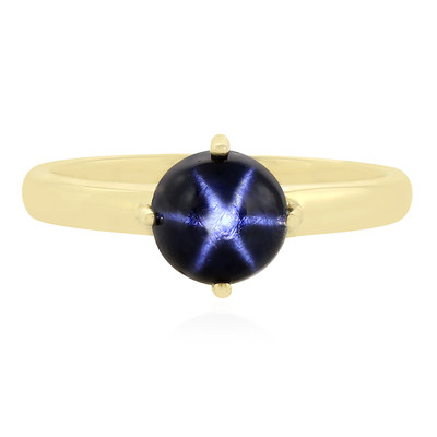 9K Blue Star Sapphire Gold Ring