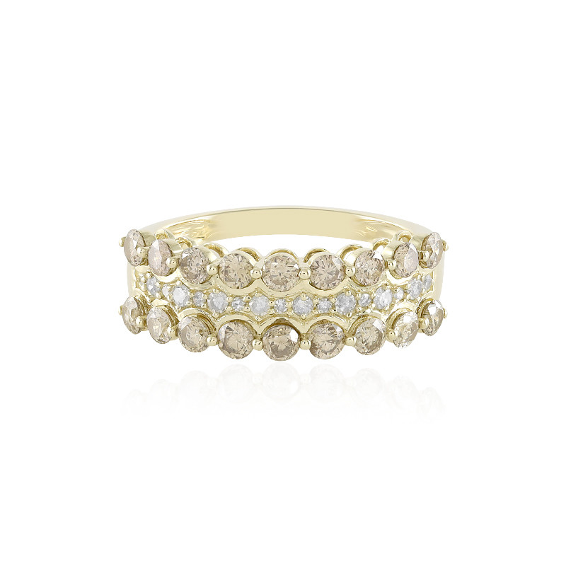 10.40ct Oval Cut Diamond Eternity Band in 18k Champagne Yellow Gold – Mark  Broumand