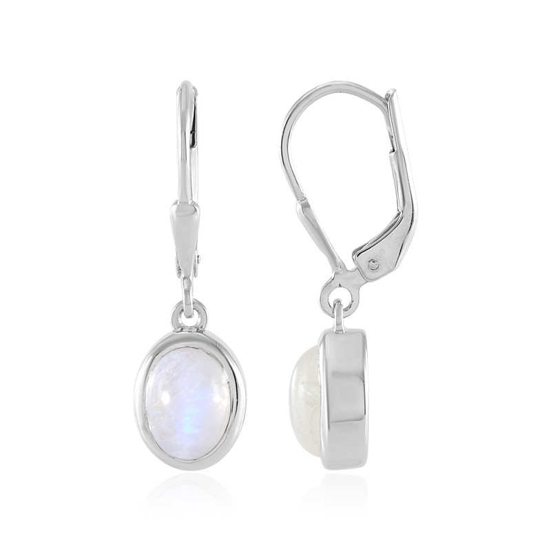 Rainbow Moonstone Earrings Gold Vermeil Earrings Solid Silver Earrings