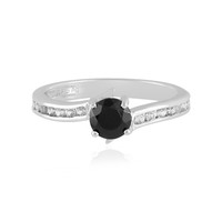 Black Spinel Silver Ring