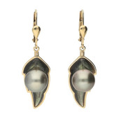 9K Mother of Pearl Gold Earrings