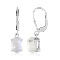 Rainbow Moonstone Silver Earrings