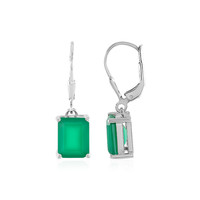 Green Onyx Silver Earrings