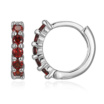 Mozambique Garnet Silver Earrings