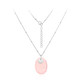 Pink Chalcedony Silver Necklace