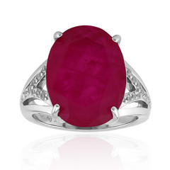 Fuchsia Quartz Silver Ring