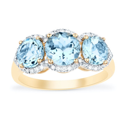 14K AAA Aquamarine Gold Ring