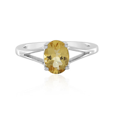 Yellow Beryl Silver Ring