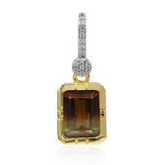 9K Bi Colour Tourmaline Gold Pendant