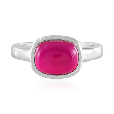 Raspberry Chalcedony Silver Ring