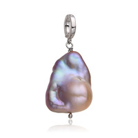 Purple Freshwater Pearl Silver Pendant